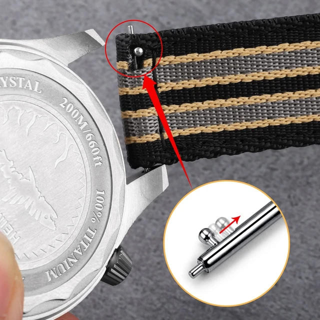 Alt view image 2 of 7 - 20mm Fast Release Watch Band Multicolor Replacement Watch Straps for Men Women(20mm,Black Khaki Gray)