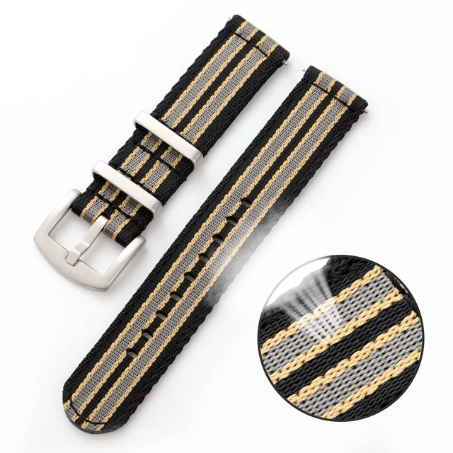 Alt view image 6 of 7 - 20mm Fast Release Watch Band Multicolor Replacement Watch Straps for Men Women(20mm,Black Khaki Gray)