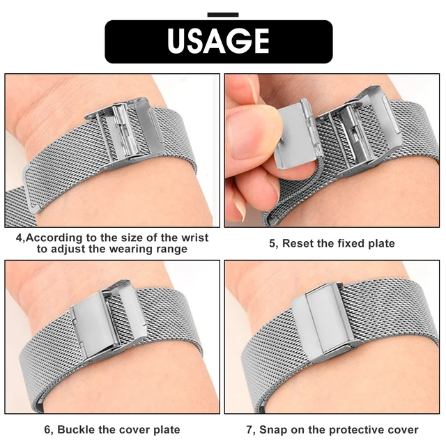Alt view image 6 of 7 - cobee Milanese Mesh Watch Bands, Quick Release Replacement Watch Straps Adjustable Stainless Steel Watchbands for Men Women Universal Metal Mesh Straps Compatible with 20mm Lug Width(Silver, 20mm)