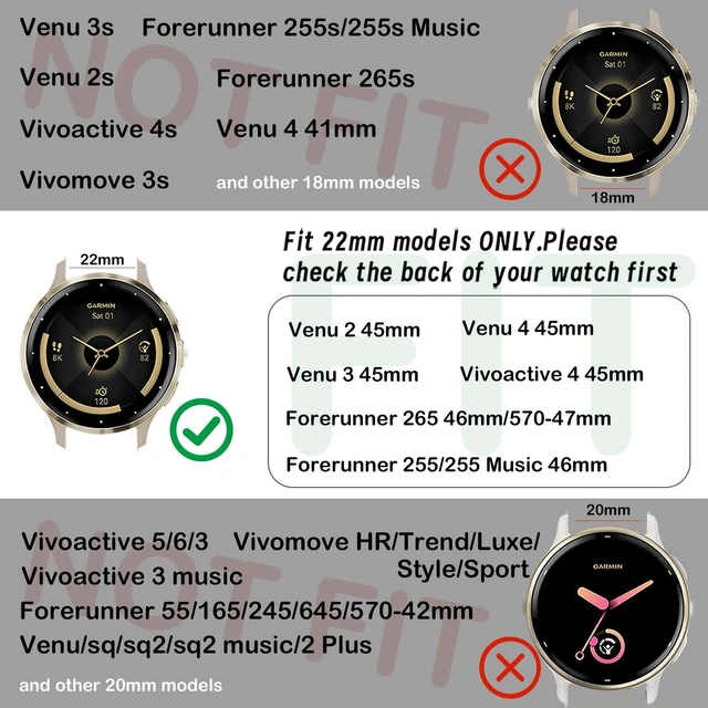Alt view image 2 of 7 - 22mm Magnetic Braided Nylon Band Compatible With Garmin Venu 3 Watch Band/Venu 4 45mm/Venu 2/Vivoactive 4, Quick Release Stretchy Strap Replacement for Forerunner 265/255/570-47mm