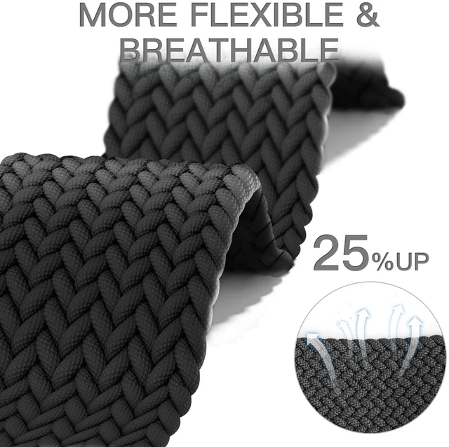 Alt view image 3 of 7 - 22mm Magnetic Braided Nylon Band Compatible With Garmin Venu 3 Watch Band/Venu 4 45mm/Venu 2/Vivoactive 4, Quick Release Stretchy Strap Replacement for Forerunner 265/255/570-47mm
