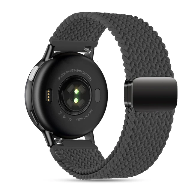 Alt view image 7 of 7 - 22mm Magnetic Braided Nylon Band Compatible With Garmin Venu 3 Watch Band/Venu 4 45mm/Venu 2/Vivoactive 4, Quick Release Stretchy Strap Replacement for Forerunner 265/255/570-47mm