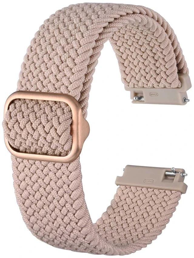 Main image of Nylon Watch Bands 18mm, Adjustable Braided Loop Straps for Men and Women,Pink with Rose Gold Buckle