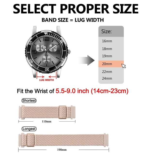 Alt view image 4 of 7 - Nylon Watch Bands 18mm, Adjustable Braided Loop Straps for Men and Women,Pink with Rose Gold Buckle