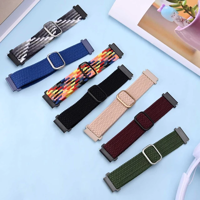 Alt view image 7 of 7 - Nylon Watch Bands 18mm, Adjustable Braided Loop Straps for Men and Women,Pink with Rose Gold Buckle