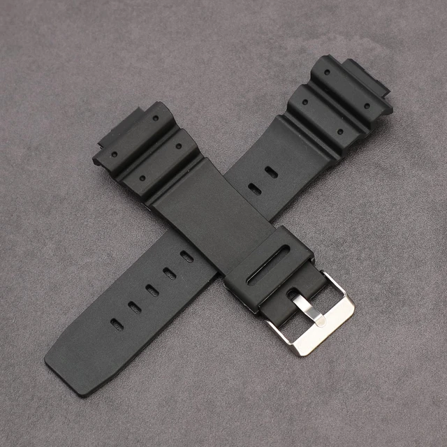 Alt view image 2 of 7 - G-Shock Watch Band Replacement for Casio DW-5900 DW-6100 DW-6695 DW-6900 G-6900 GW-M5610 DW-5600E GW-6900 (J1, Black/Silver Buckle)