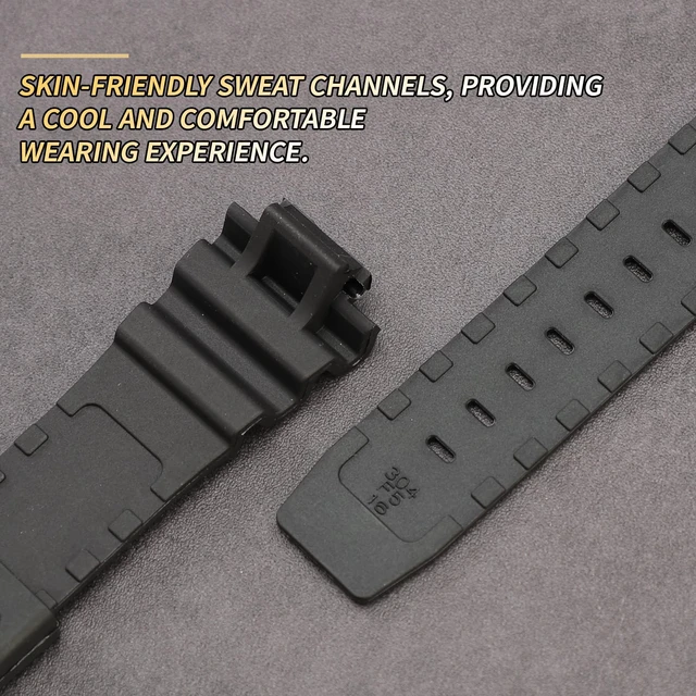 Alt view image 4 of 7 - G-Shock Watch Band Replacement for Casio DW-5900 DW-6100 DW-6695 DW-6900 G-6900 GW-M5610 DW-5600E GW-6900 (J1, Black/Silver Buckle)