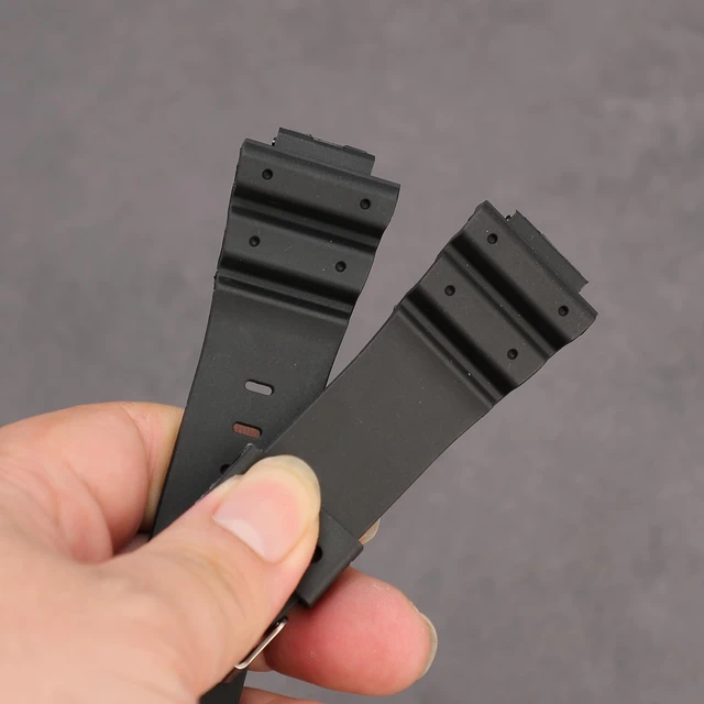 Alt view image 5 of 7 - G-Shock Watch Band Replacement for Casio DW-5900 DW-6100 DW-6695 DW-6900 G-6900 GW-M5610 DW-5600E GW-6900 (J1, Black/Silver Buckle)