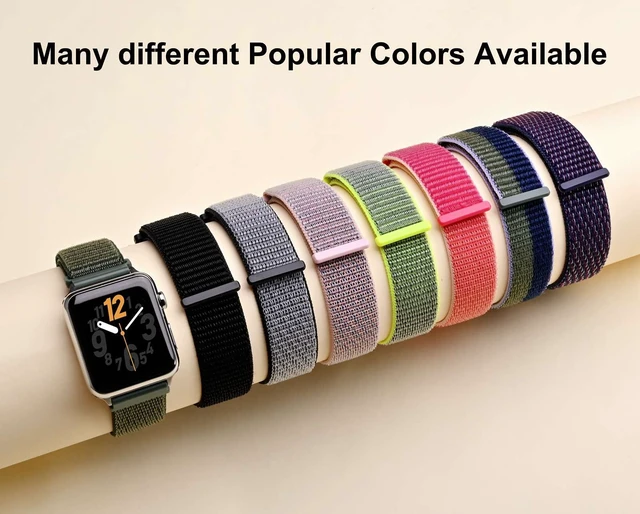 Alt view image 7 of 7 - Nylon Sport Loop Watch Bands 18mm, 2 Packs Quick Release Adjustable Strap for Men Women (Black and Army Green)