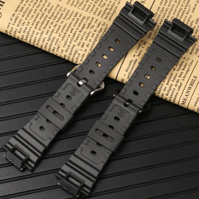 Alt view image 6 of 6 - Watch Strap Compatible with Casio 10512401 Replacement Band GWM5610 DW-5600BB DW6900 Rubber Bracelet (Black band black buckle)