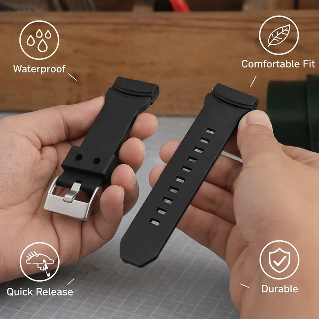 Alt view image 4 of 7 - Watch Band Replacement for Casio G-Shock GA-150/200/201/300/310/ Wirstband accessories for Men and Women Strap (Black)