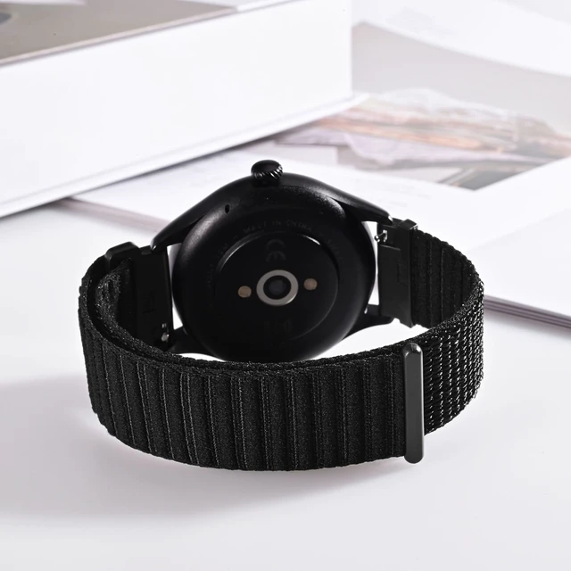 Alt view image 2 of 7 - Nylon Watch Straps for Men and Women, Hook and Loop Nylon Bands, Quick Release, Adjustable Replacement Wristband, 20mm, Black