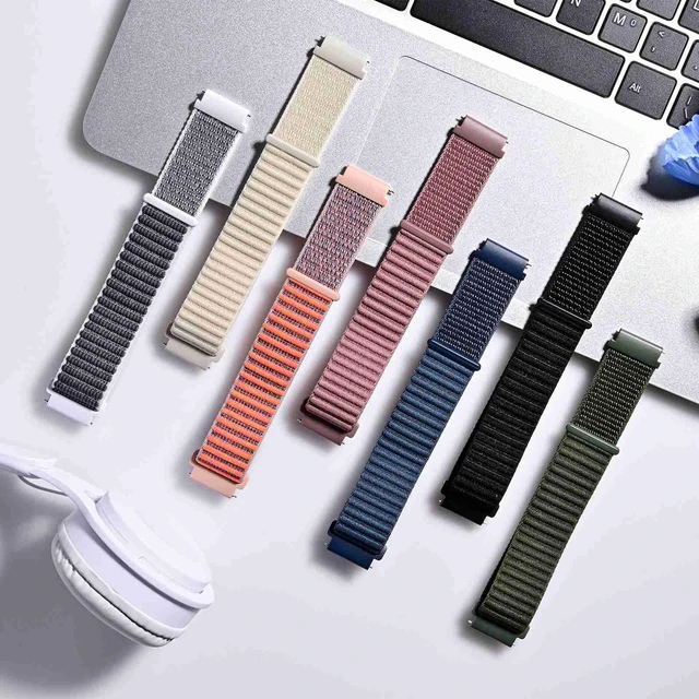 Alt view image 6 of 7 - Nylon Watch Straps for Men and Women, Hook and Loop Nylon Bands, Quick Release, Adjustable Replacement Wristband, 20mm, Black