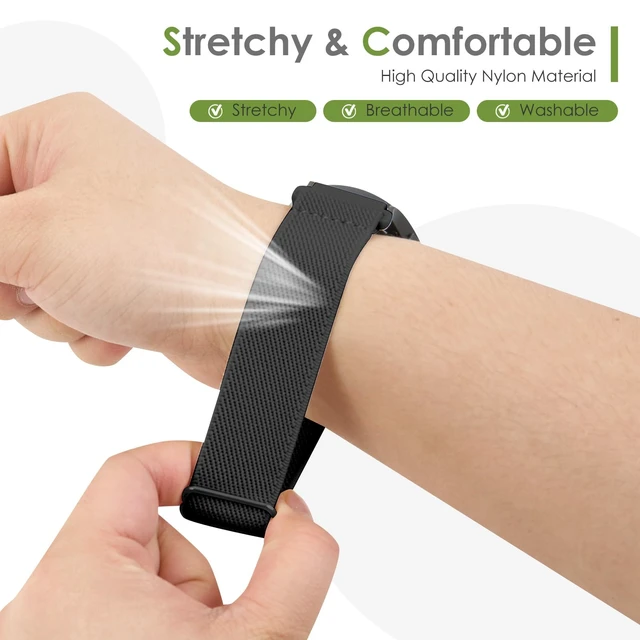 Alt view image 3 of 7 - Nylon Watch Bands, Quick Release Watch Straps for Men and Women, Stretchy Sport Replacement Strap 18mm 19mm 20mm 22mm