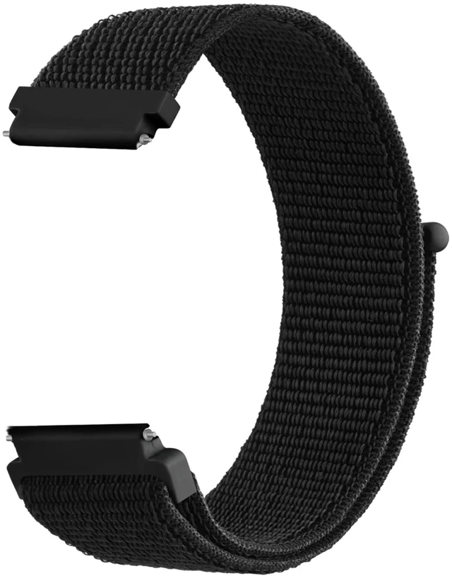 Main image of Quick Release Nylon Watch Band for Men and Women, Soft Fabric Nylon Adjustable Wristband Strap 20mm Replacement Watchband, Black