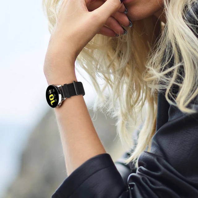 Alt view image 7 of 7 - Quick Release Nylon Watch Band for Men and Women, Soft Fabric Nylon Adjustable Wristband Strap 20mm Replacement Watchband, Black