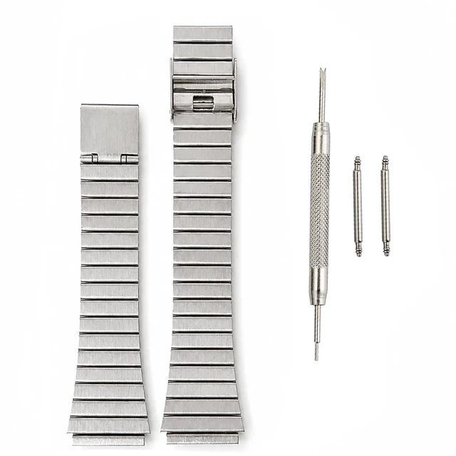Alt view image 7 of 7 - Metal Stainless Steel Watch Bracelet For Casio Shock AE-1200/AE-1000/AE-1300/A-158/A-168/F-91 Series, Durable Chain Link Band, Unisex (Silver)
