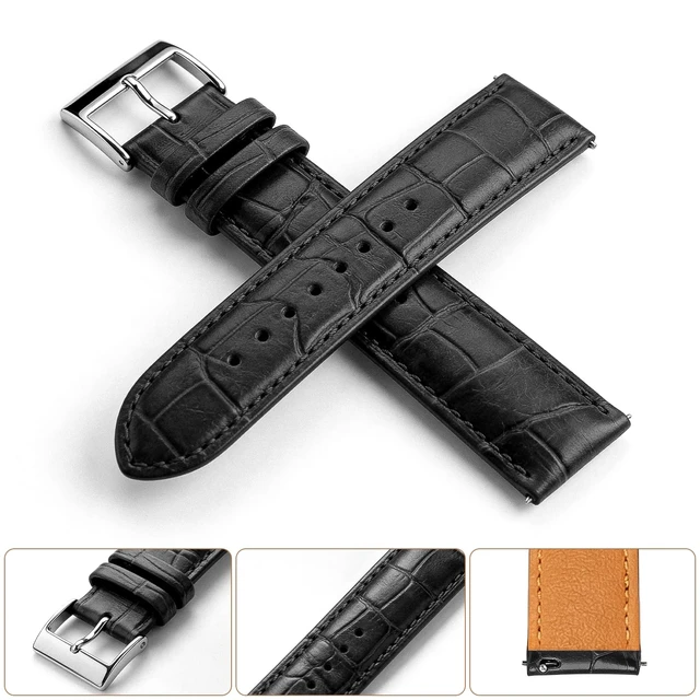 Alt view image 5 of 6 - cidogim Quick Release Leather Watch Bands Genuine Watch Straps Replacement Watch Straps for Men and Women Top Grain Vintage Leather Watch Strap 16mm 18mm 20mm 22mm