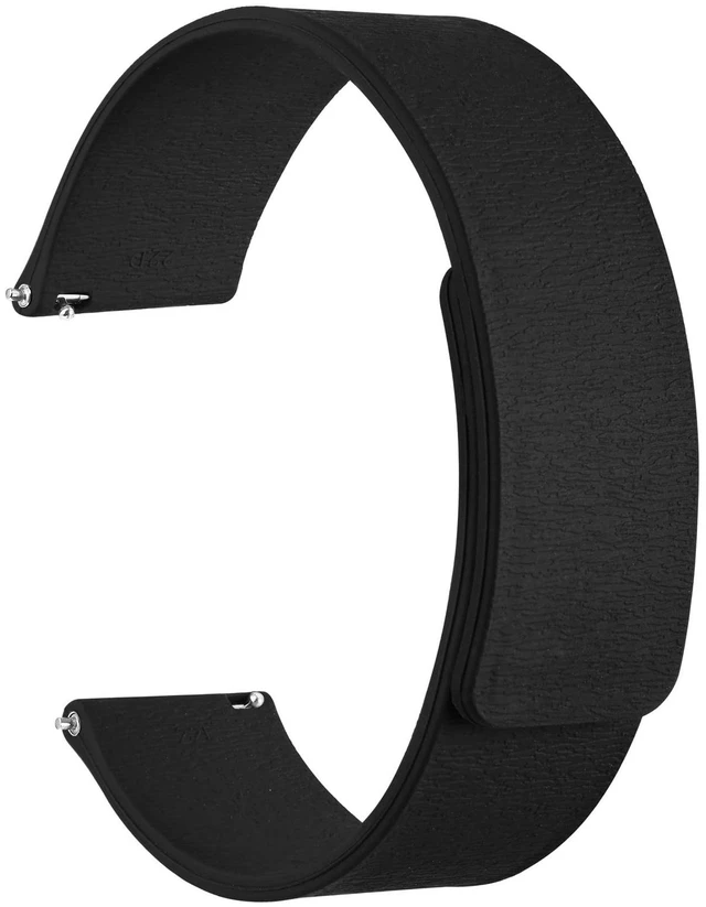 Main image of 22mm Magnetic Watch Band, Wood Grain Silicone, Quick Release (Black)