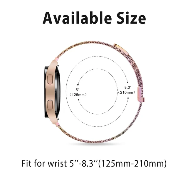 Alt view image 3 of 7 - 22mm Watch Band for Women Men, 22mm Quick Release Stainless Steel Metal Mesh Loop Adjustable Magnetic Replacement Wristbands Straps Bands
