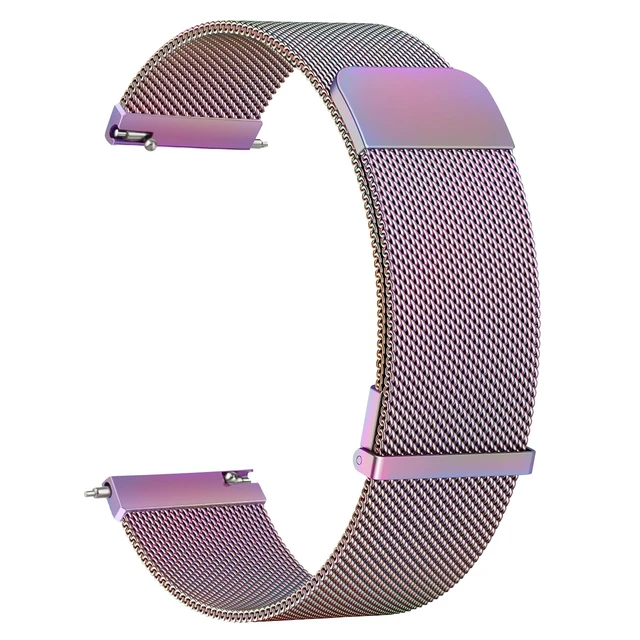 Alt view image 7 of 7 - 22mm Watch Band for Women Men, 22mm Quick Release Stainless Steel Metal Mesh Loop Adjustable Magnetic Replacement Wristbands Straps Bands