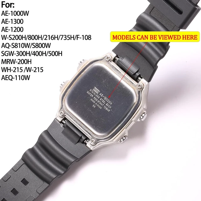 Alt view image 3 of 6 - Resin Watch Band Compatible with Casio SGW 300 400 500 AE 1000 1200 Men's Waterproof Sport Rubber Replacement Strap 18mm Bracelet (Black buckle)