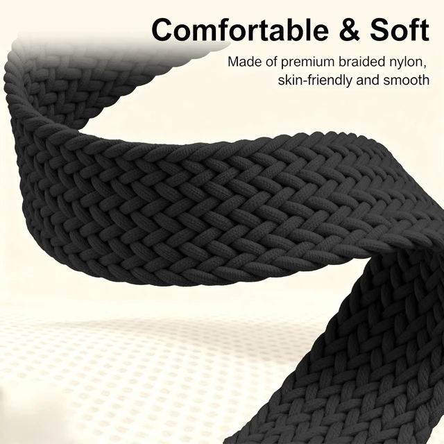 Alt view image 4 of 7 - Spade Co Health Smartwatch 4 Watch Bands, 22mm Braided Elastic Bands Compatible with Spade Co Health Smartwatch, Elastic Soft Nylon Straps for Women Men