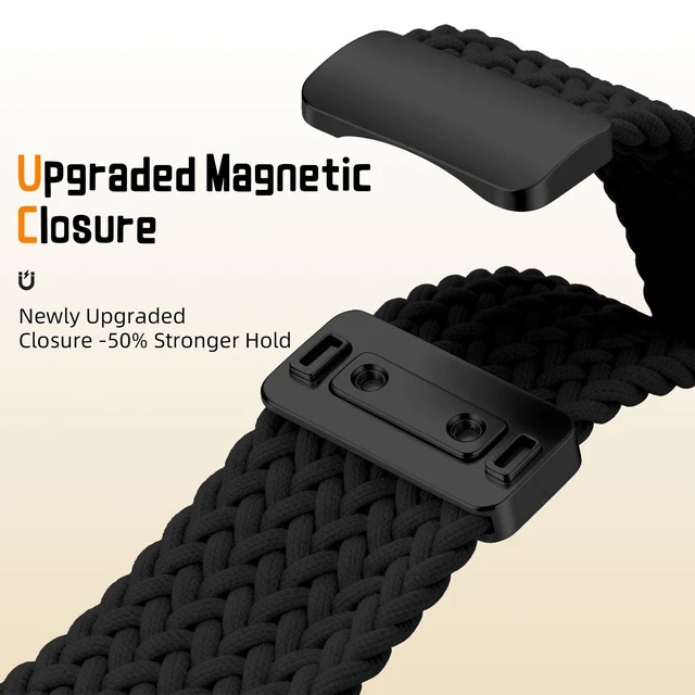 Alt view image 3 of 7 - Spade Co Health Smartwatch 4 Watch Bands, 22mm Braided Elastic Bands Compatible with Spade Co Health Smartwatch, Elastic Soft Nylon Straps for Women Men