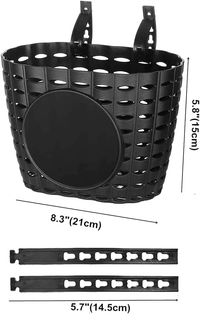 Alt view image 2 of 6 - Kids Bike Basket with Adjustable Straps Design, Handlebar Bicycle Basket for Children Bike Accessories (Black)