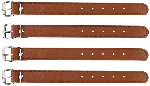 Main image of 4Pcs Adjustable Bike Front Basket Strap, Leather Strap with Metal Buckle, Accessory for Bike Basket Decoration
