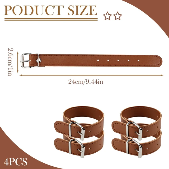 Alt view image 2 of 7 - 4Pcs Adjustable Bike Front Basket Strap, Leather Strap with Metal Buckle, Accessory for Bike Basket Decoration
