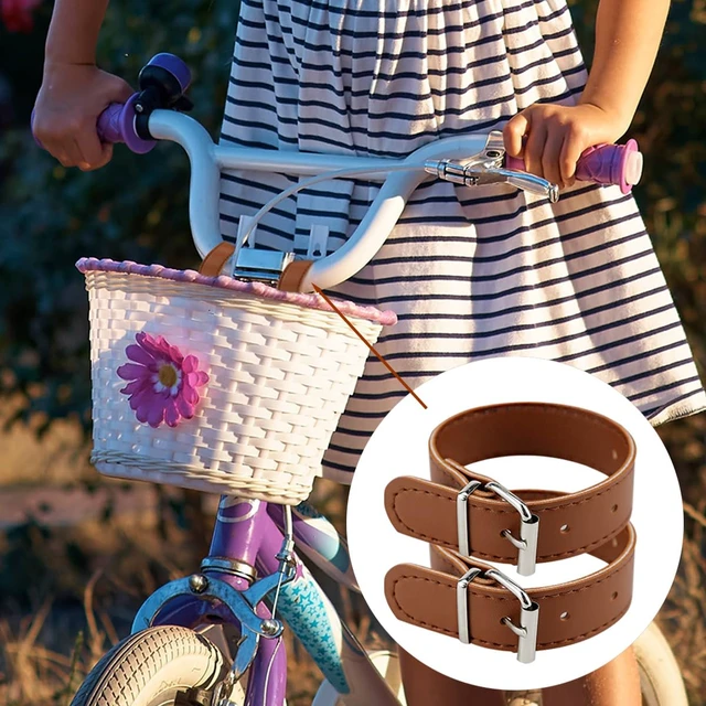 Alt view image 6 of 7 - 4Pcs Adjustable Bike Front Basket Strap, Leather Strap with Metal Buckle, Accessory for Bike Basket Decoration