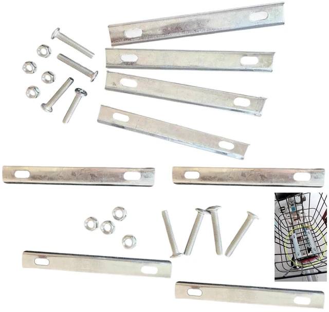 Main image of 2 Set Rear Bike Basket Mounting Bracket Holder with Mount Screws Nuts Long Bolts Iron Fixing Plate Kits for Bicycle Cargo Rack Wire Baskets Installation Replacement Repair