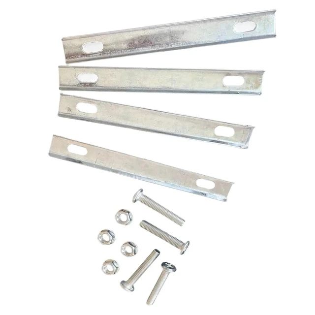 Alt view image 6 of 7 - 2 Set Rear Bike Basket Mounting Bracket Holder with Mount Screws Nuts Long Bolts Iron Fixing Plate Kits for Bicycle Cargo Rack Wire Baskets Installation Replacement Repair