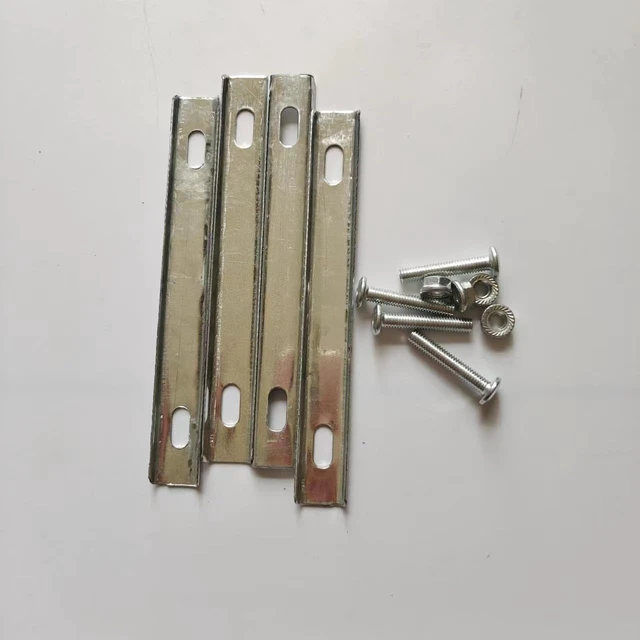 Alt view image 7 of 7 - 2 Set Rear Bike Basket Mounting Bracket Holder with Mount Screws Nuts Long Bolts Iron Fixing Plate Kits for Bicycle Cargo Rack Wire Baskets Installation Replacement Repair