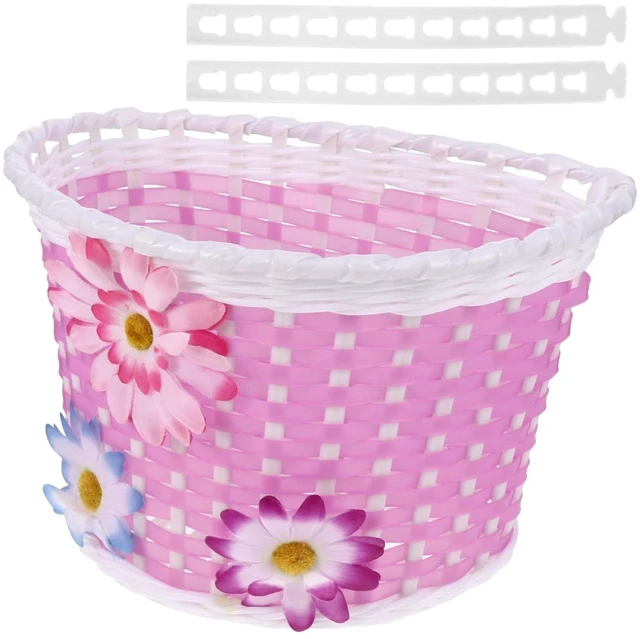 Main image of 1 Children Bike Basket, 1 Piece, Plastic, Pink for Use | For adding front storage to a compatible kids bicycle, combining plastic construction with the supplied product form
