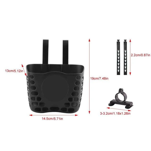 Alt view image 6 of 7 - K-ids Bike Basket, Front Bicycle Handlebar Basket with Clamp and Long/Short Hooks Strong Load Bicycle Handlebar Baskets Fits Most Bike Handlebars(Color:Dark Blue)