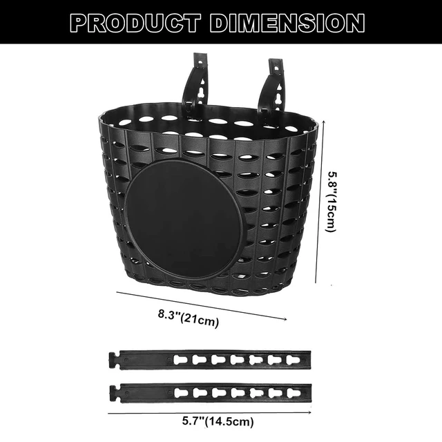 Alt view image 4 of 7 - Kids Bike Basket with Adjustable Straps Design, Bicycle Basket, Basket for Kids, Toddler Bike Baskets, Bike Accessories (Black B)