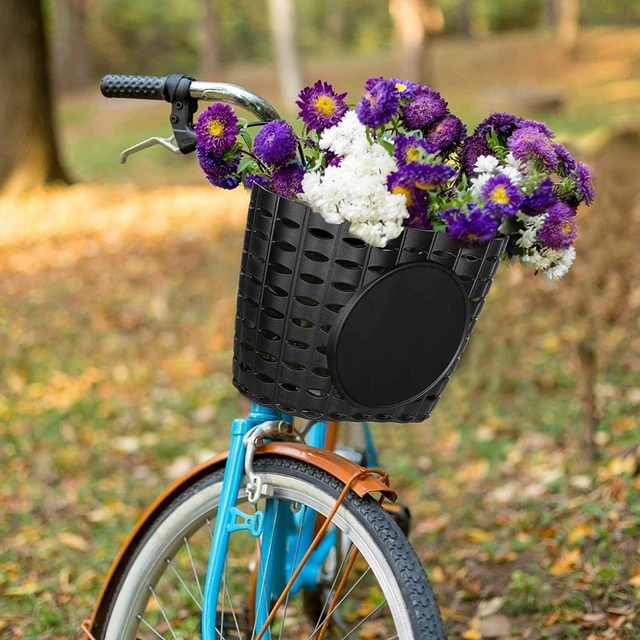 Alt view image 7 of 7 - Kids Bike Basket with Adjustable Straps Design, Bicycle Basket, Basket for Kids, Toddler Bike Baskets, Bike Accessories (Black B)