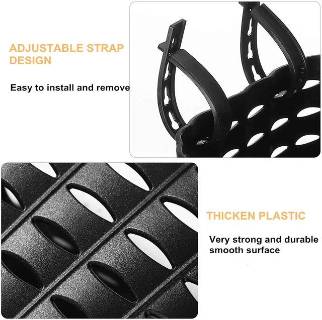 Alt view image 3 of 6 - Kids Bike Basket with Adjustable Straps Design, Bicycle Basket, Basket for Kids, Toddler Bike Baskets, Bike Accessories (Black A)