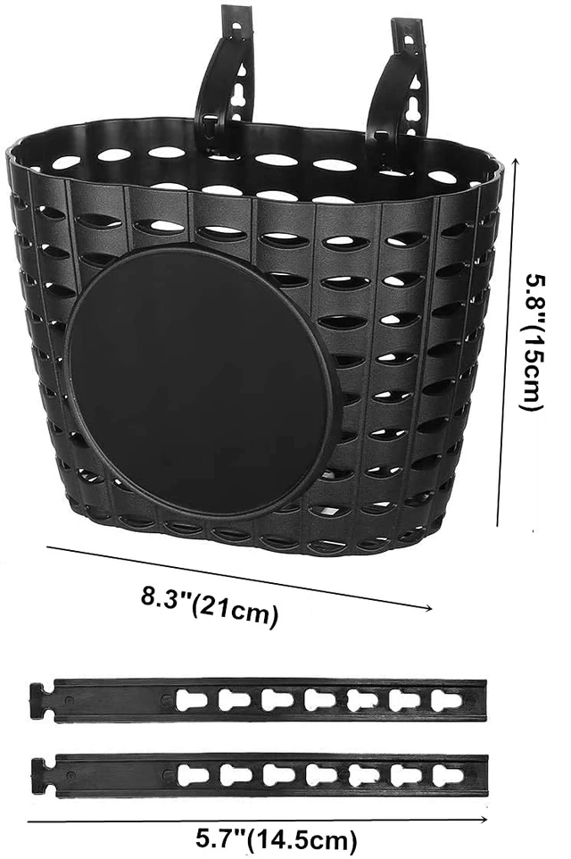 Alt view image 2 of 6 - Kids Bike Basket with Adjustable Straps Design, Bicycle Basket, Basket for Kids, Toddler Bike Baskets, Bike Accessories (Black A)