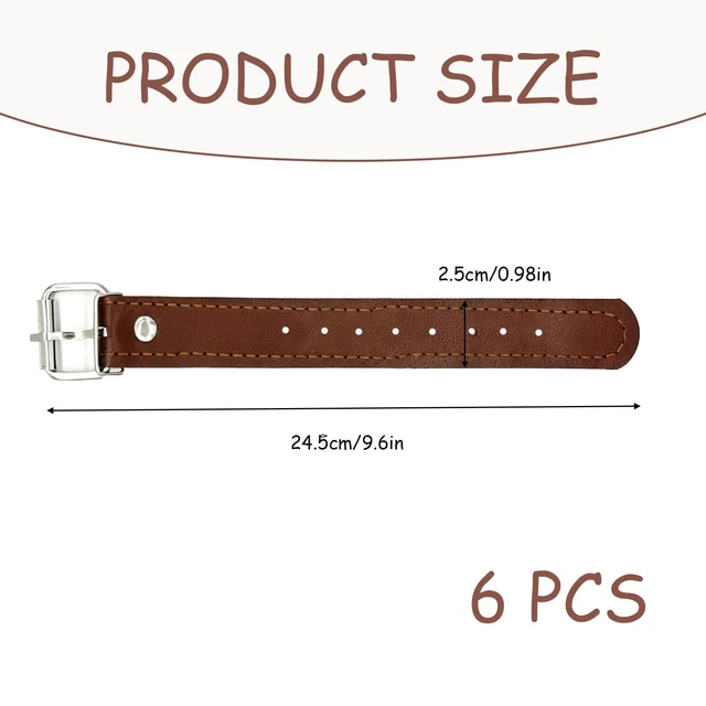 Alt view image 2 of 7 - 6 Pcs Adjustable Bicycle Basket Strap, Bike Baskets Leather Straps, Leather Bike Basket Straps for Bicycle