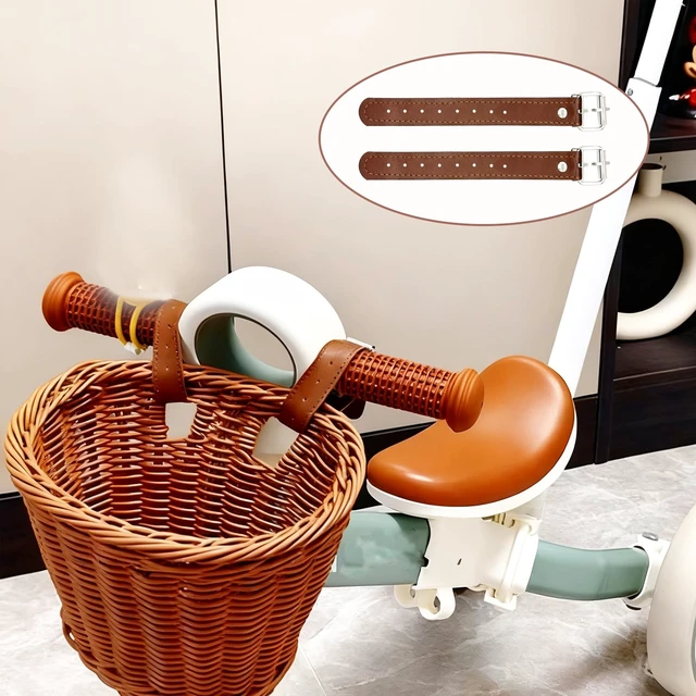 Alt view image 5 of 7 - 6 Pcs Adjustable Bicycle Basket Strap, Bike Baskets Leather Straps, Leather Bike Basket Straps for Bicycle