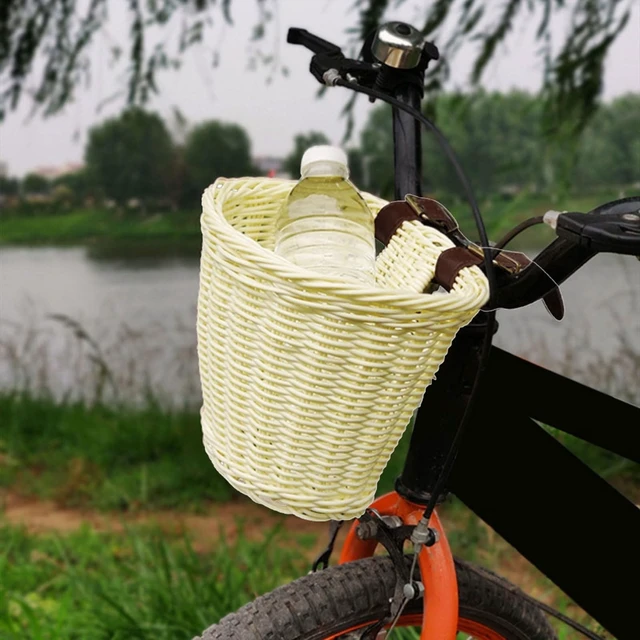 Alt view image 5 of 7 - Wovens Bicycles Basket Detachable Wicker Front Handlebars Bikes Childrens Wicker for Cycling
