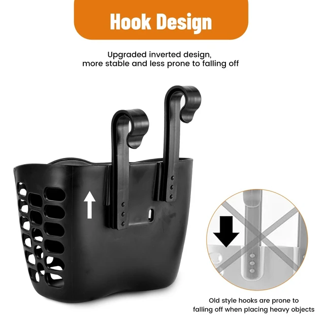Alt view image 4 of 7 - Kids Bike Basket - Children's Adjustable Straps Front Basket for Boys & Girls, Strong Load Bicycle Handlebar Front Basket for Outdoor Cycling(Black)