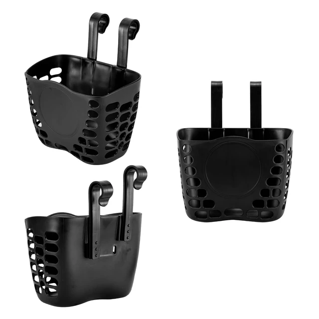 Alt view image 7 of 7 - Kids Bike Basket - Children's Adjustable Straps Front Basket for Boys & Girls, Strong Load Bicycle Handlebar Front Basket for Outdoor Cycling(Black)