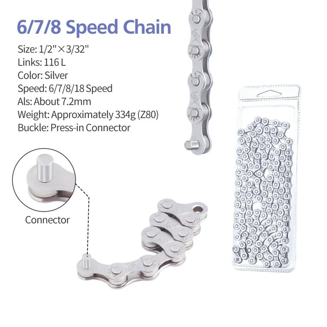 Alt view image 2 of 7 - 6/7/8 Speed Bike Chain | for Road Mountain Racing Cycling