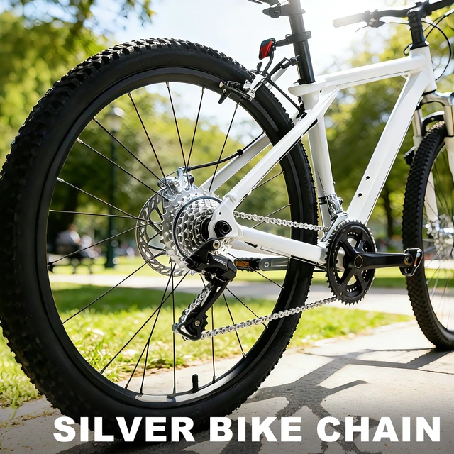 Alt view image 2 of 7 - Speed Bike Chain 6/7/8 Speed for Road & Mountain Bikes | 6-12 speed bike chain for road & MTB. Sturdy construction gives smooth shifts. Rust-resistant finish handles all weather.
