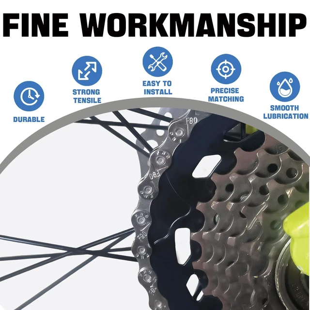 Alt view image 5 of 7 - Speed Bike Chain 6/7/8 Speed for Road & Mountain Bikes | 6-12 speed bike chain for road & MTB. Sturdy construction gives smooth shifts. Rust-resistant finish handles all weather.