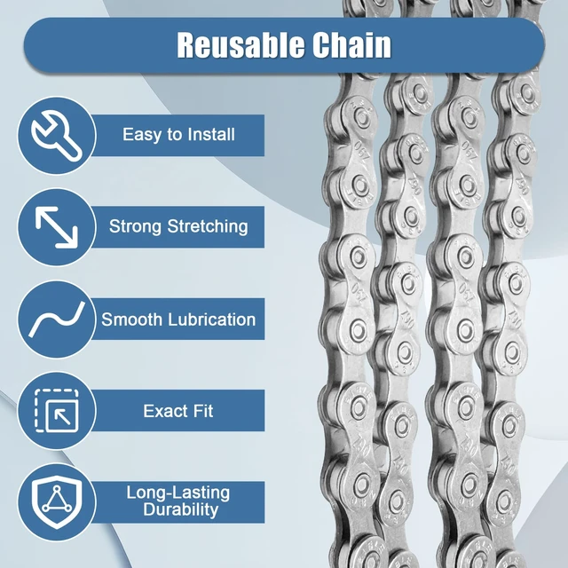 Alt view image 3 of 7 - 21/24/27 Speed Bike Chain, Bicycle Mountain Bike Chain Silver | 116 Links Single & Multi Speed Bikes Chain, Compatible with BMX Bikes for MTB, road, gravel, and cyclocross riding